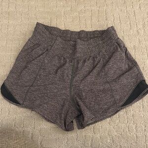 lululemon athletica hotty hot 4” heathered grey Athletic Shorts